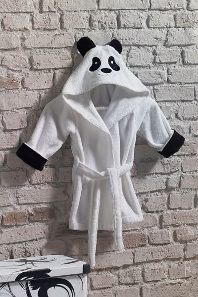 Tanem Home 100% Cotton Panda Pattern Embroidered Children's Bathrobe for Girls / Boys