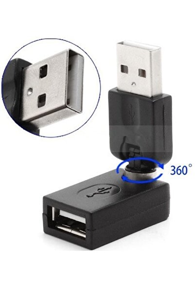 Genel Markalar 5264 Usb To Dişi Erkek 360 Derece Dönebilen Çevirici Dönüştürü...