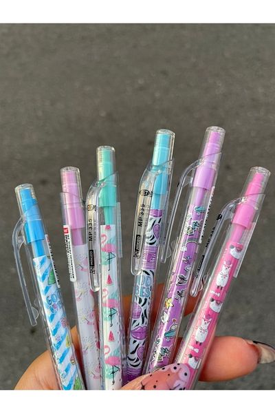 Planet Butik Micro Transparent Versatil Pen 0.7 Nib Set of 6
