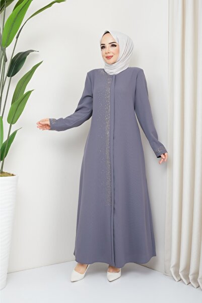 KMKkombin Women's Summer Hidden Zipper Honeycomb Fabric Hijab Topcoat