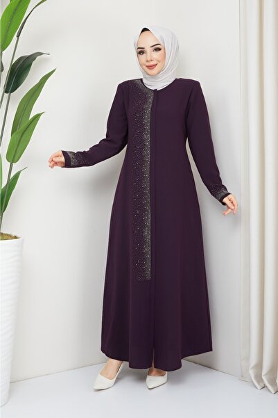 KMKkombin Women's Summer Hidden Zipper Honeycomb Fabric Hijab Topcoat