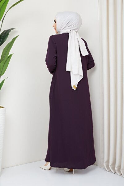 KMKkombin Women's Summer Hidden Zipper Honeycomb Fabric Hijab Topcoat