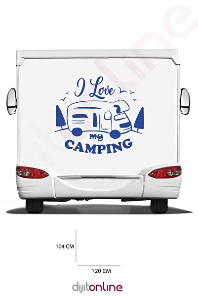 Dijitonline Autocolant pentru rulotă - Autocolant pentru camping - Autocolant pentru copac - 120x104 Cm