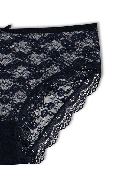 HNX Темно-сині мереживні труси з високою талією для жінок великих розмірів