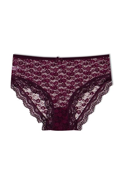 HNX Μωβ Δαντελένιο Ψηλόμεσο Γυναικείο Σλιπ Plus Size