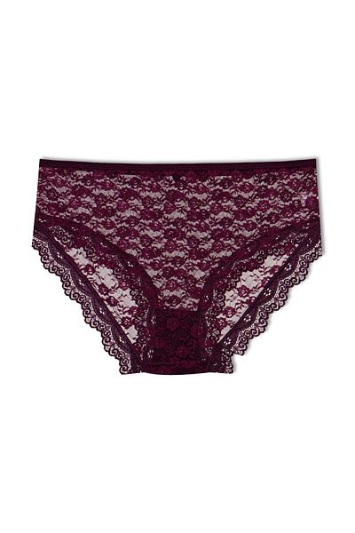 HNX Μωβ Δαντελένιο Ψηλόμεσο Γυναικείο Σλιπ Plus Size