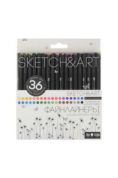 Bruno Visconti Sketch&Art" 0.36mm Fine Nib Pen 36 Colors