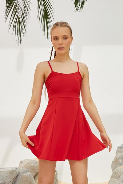 Starinci Mayo Thin Strap Dress Swimsuit Red