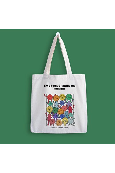 designedfy Emotions Human Printed υφασμάτινη τσάντα