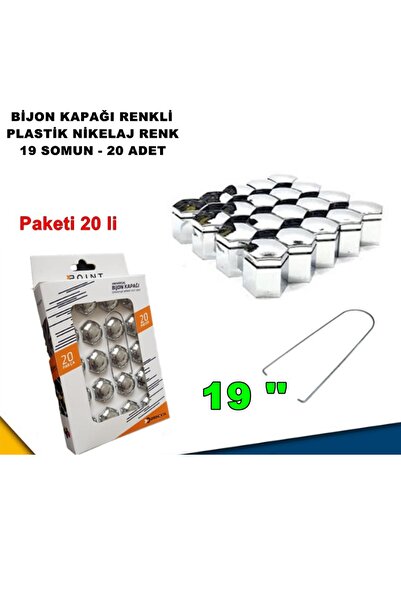 caraks Renkli Bijon Kapağı Plastik Nikelaj Renk Altıgen 19 Mm Bijon Uyumlu 20...