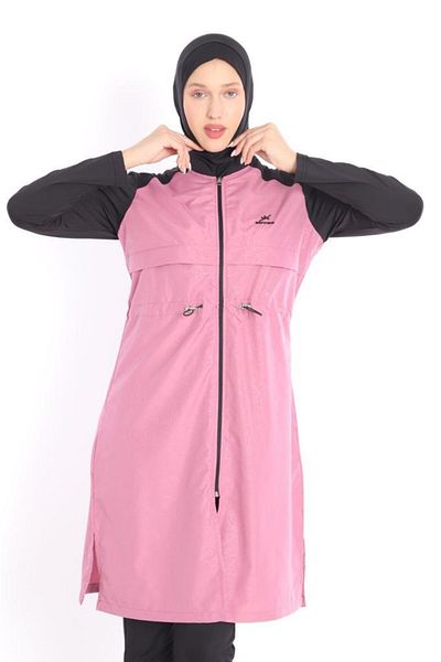 GC GÖKHAN CLUB Black Hijab Swimsuit with Lycra Sleeves