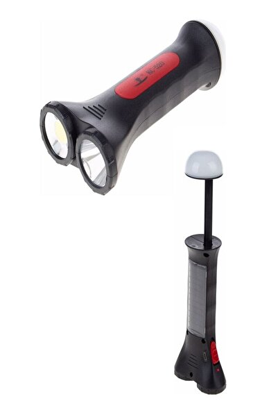 TrendDeco Hem Güneş Enerjili Hem Usb Den Şarj Edilebilir Kamp El Feneri 3 Modlu