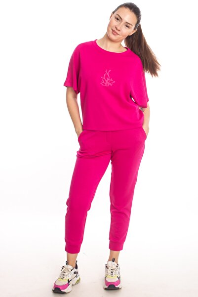 Nille Sweatshirt Mercan Baskı Detaylı