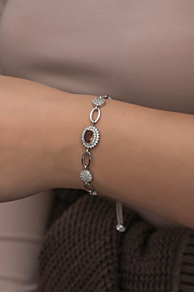 Nereze 925 Ayar Gümüş Rodyumlu Asansörlü Zultanit Taşlı Kadın Gümüş Bileklik