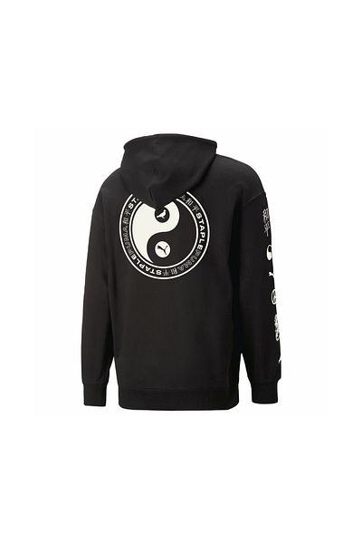 Puma X Staple Graphic Hoodie Erkek Günlük Sweatshirts 53982501 Siyah