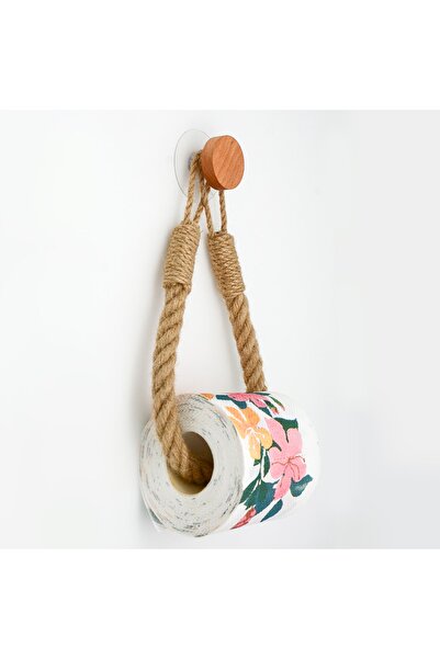 fatrema ديكور خشبي الجوت سلسلة الحمام مناديل حمام حامل منشفة حامل شماعات جدار لاصق مستدير اللوح الأمامي