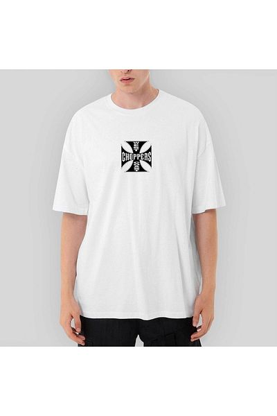 Z zepplin West Coast Choppers - Tricou alb supradimensionat