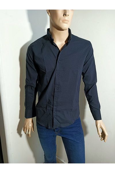PACHOZ Спортна риза Slim Fit с копчета