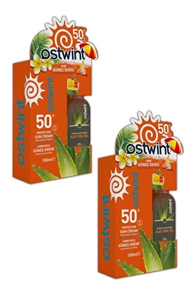 OSTWİN T Spf 50+ Güneş Kremi 100 ml E Vitaminli + Aloa Vera Jel 100 ml ( 2 Ku...