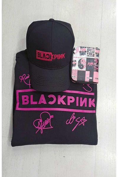 GC GÖKHAN CLUB Унисекс суитшърт Blackpink Шапка Портфейл Комбинация