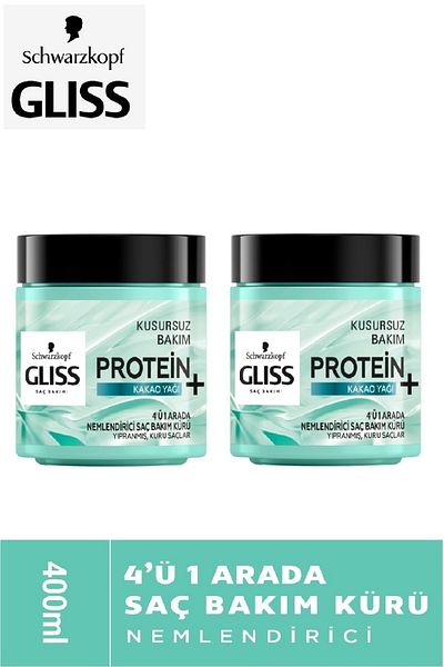 Gliss Moisturizing Protein + Cocoa Butter 4 in 1 Hair Care Cream 400 Ml X 2 Pieces