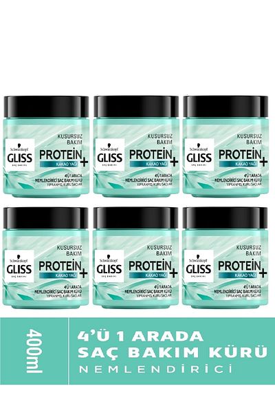 Gliss Moisturizing Protein + Cocoa Butter 4 in 1 Hair Care Cream 400 Ml X 6 Pieces