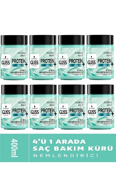 Gliss Moisturizing Protein + Cocoa Butter 4 in 1 Hair Care Cream 400 Ml X 8 Pieces