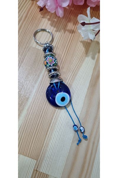 erdoğan hobi Keychain Charm Fimo Blue Model Ornament Car Ornament Bag Ornament Evil Eye Beaded Gift Keychain