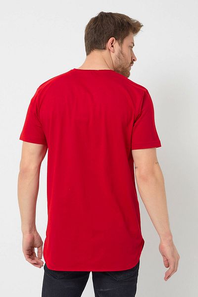 AMAZING CRASH Basic Men's Crew Neck Long Fit Skirt Ribbed T-shirt