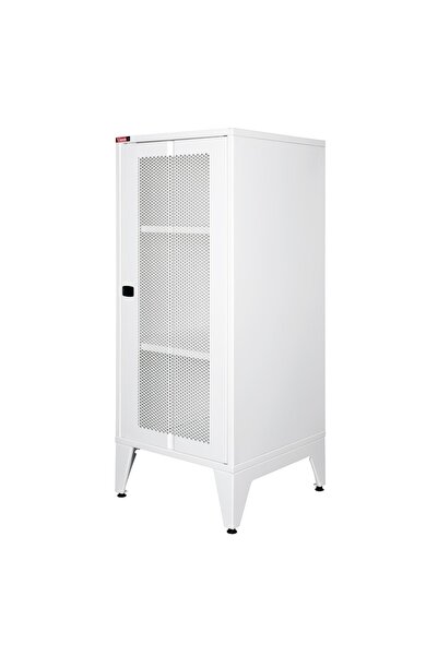 Lande - Ziglat 1110 - Metal Dolap - Perfore Metal Kapılı - Mat Beyaz.