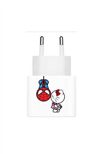 SARANG Spide Ve Hello Kitty Love Baskılı Şarj Aleti Kaplaması 2 Adet Tüm Mode...