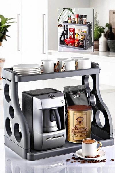 Open Home Concept Countertop Multi-Purpose Elegance Organizer Anthracite