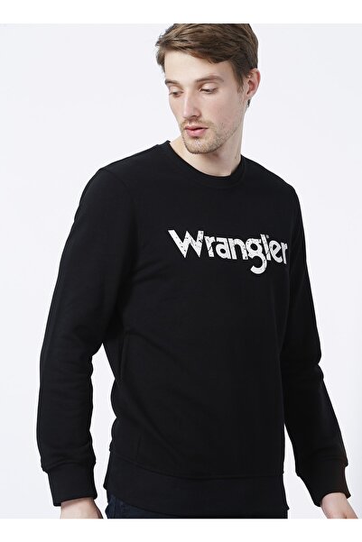 WRANGLER Bisiklet Yaka Baskılı Siyah Erkek T-shirt W212025001_crew Neck Sweat...