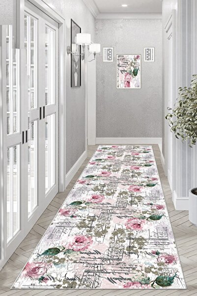 Thalia Home Kaymaz Tabanlı Yıkanabilir Dijital Baskılı Yolluk Mutfak Halısı K...