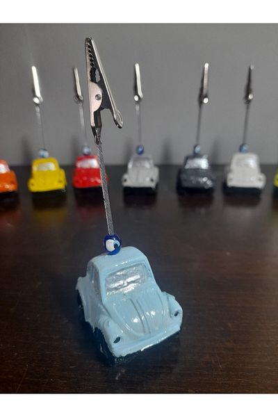 TÜRKÜ HEDİYELİK Ice Blue Woswos Note Holder, Office Accessory, Gift for Students, Metal Clip Note Holder