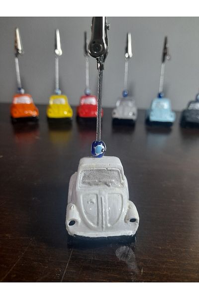 TÜRKÜ HEDİYELİK White Woswos Note Holder, Office Accessory, Gift for Students, Metal Clip Note Holder
