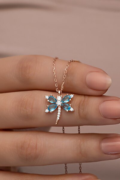 Nereze 925 Ayar Gümüş Aquamarin Taşlı Yusufcuk Kolye