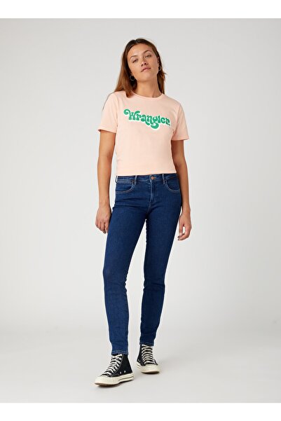 WRANGLER Crew Neck Salmon Women's T-shirt W7n4d3p60