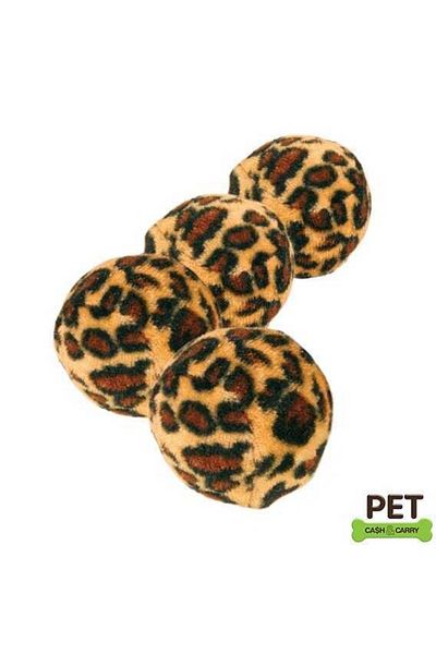 Trixie Leopard Patterned Cat Toy - Ball 4cm, 4 Pieces Farmapets