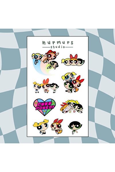 Nurmurs Power Puff Girls Sticker Seti 2 - Pc Laptop Planner - Ajanda - Bullet...