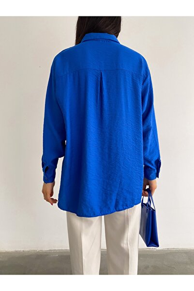 laughs Γυναικεία Saks Χρώμα Πουκάμισο από ύφασμα Aerobin De7788 με κέντημα με κέντημα casual cut