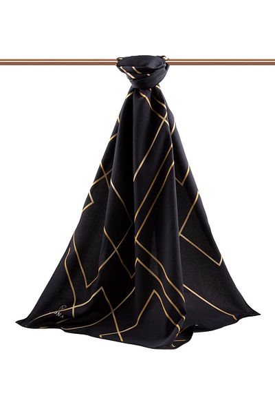Vissona Γυναικείο σάλι Luxury Medina Silk Μαύρο