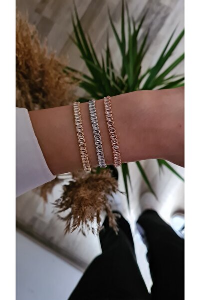 Polo Air Zirkon Taşlı Ayarlanabilir Kadın Baget Su Yolu Bileklik Kombin Bakır...