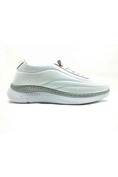 Çarıkçım Genuine Leather Women's Shoes White 132 Klm-666