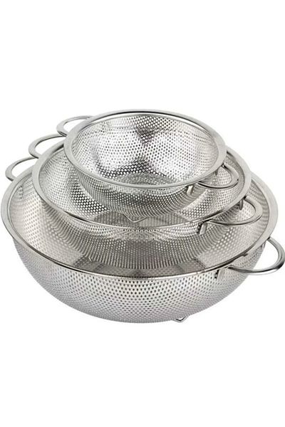 Hanedan Triple Strainer, Stainless Steel Strainer, Pasta Strainer - (SPT-20) - (SPT-22) - (SPT-26)