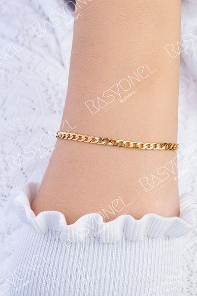 Rasyonel lazer Women's Stainless Non-Tarnish Gold Thin Steel Twist Chain Steel Bracelet Combination