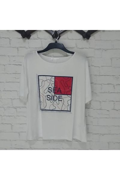 anne moda ankara Μπλουζάκι μεγάλου μεγέθους 95% Viscose Oversize