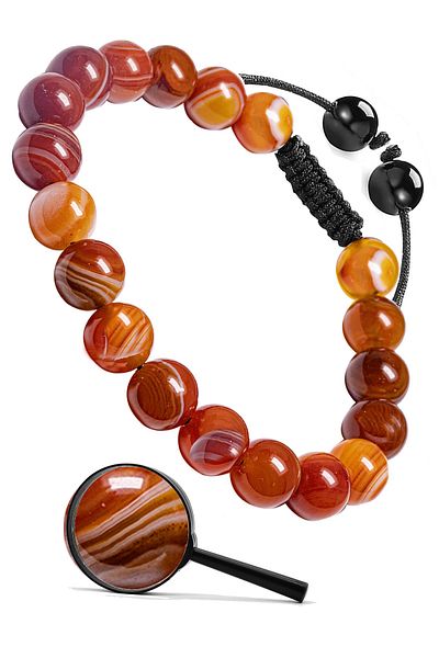 Tesbih Atölyesi Aaa Quality Red Natural Karnelyan Karneol Bracelet - Certified Agate Stone