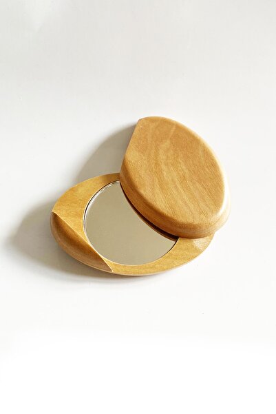 Kayıp Yüzük Oval Ahşap Makyaj Aynası