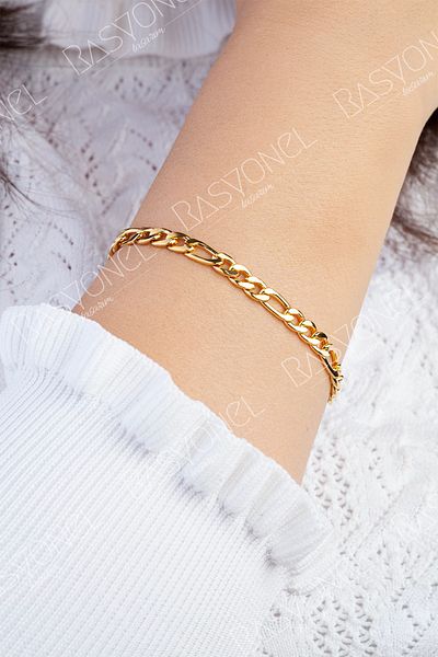 Rasyonel lazer Women's Italian Chain Bracelet Stainless Non-Tarnish Gold Color Combination Steel Mesh Chain Steel Bracelet